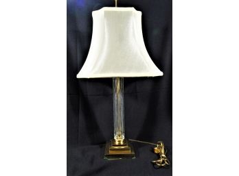 Vintage Crystal & Brass Table Lamp