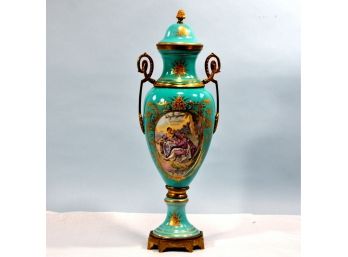 Antique 19th Century Porcelain & Bronze Covered Urn
