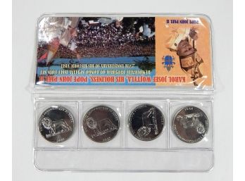 CONGO Special Issue Coin Set Historical Visit Of POPE JOHN PAUL II