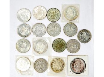Lot 17 Mexico Silver 1 Peso Coins 1957-1967