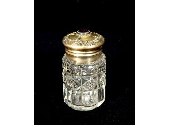 Antique Cut Glass And Sterling Perfume Bottle