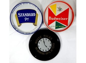 Lot 3 Vintage Beer Trays Budweiser, Standard Dry