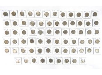 1913-1938 Indian Head Nickel Collection Of 69 Coins