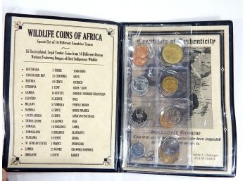 'Wildlife Coins Of Africa'  Folder With COA