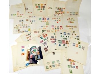 Old Foreign Stamps On Pages: Zanzibar, Pakistan, Malaysia, Malay, Burma Etc.