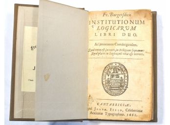 Antique 1668 Book Logic Latin Language
