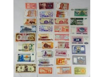 Collection Of Uncirculated Foreign Currency 32 Banknotes