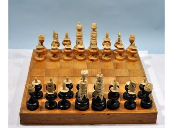 Vintage Original Walter Feldman (1925-2016) Chess Set Ivory & Wood