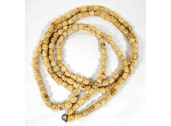 Very Long Vintage Chinese Floppy Bone Necklace