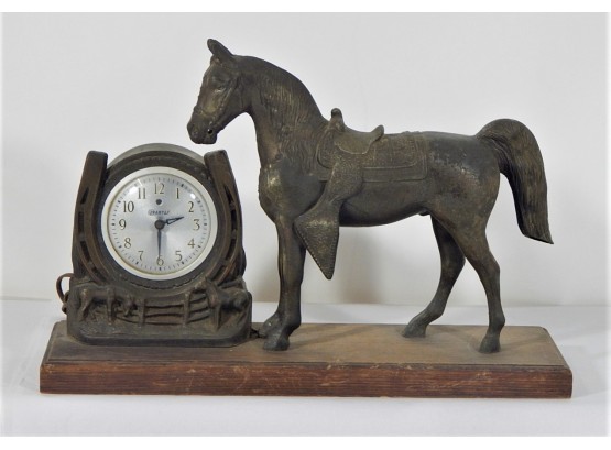 Figural Horse Mantle Clock