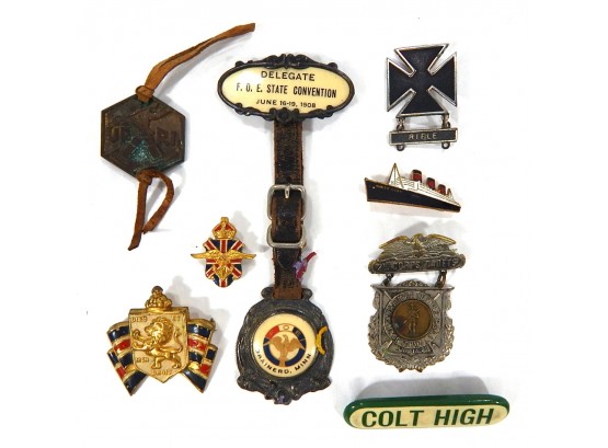 Antique Military Medal & Pin Lot