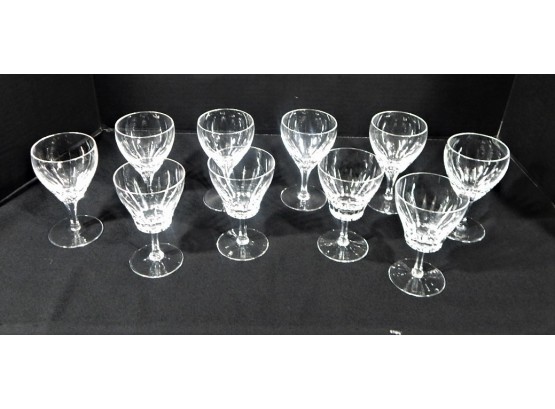 Set Of Ten Crystal Glasses