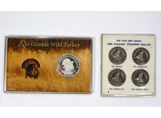 Two Sets: North American Wild Turkey Grand Coin & Calgary Stampede Dollar