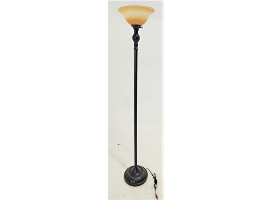 Nice Torchiere Floor Lamp With Frosted Shade