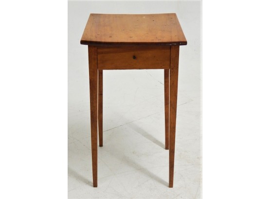 Antique One Drawer Pine Work Stand Side Table