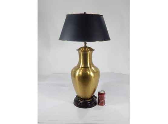 Large Vintage Chased Brass Table Lamp