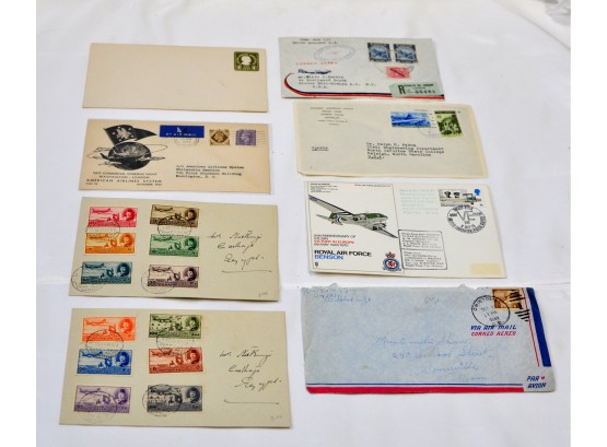 US Postal History -Lot 8 Vintage Foreign  Covers Egypt Ecuador GB