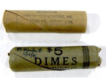 Two Rolls Of Roosevelt Dimes 1961-D Brilliant Uncirculated
