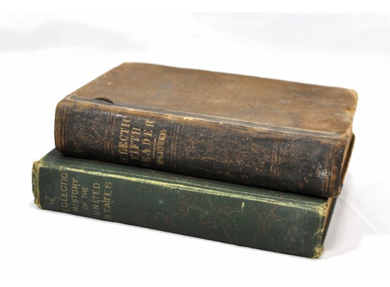 Lot 2 Antique Books History Of United States, Rhetoric