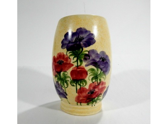 Vintage Edward Radford England Pottery Vase Hand Painted Flowers