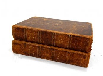 2 Volumes Antique 1836 COTTAGE BIBLE Engravings Maps
