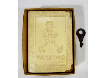 Antique Pinocchio Book Money Bank With Key