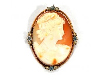 Large Vintage Shell CAMEO Brooch/Pendant