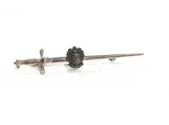 Antique Sterling Silver SWORD Pin Brooch