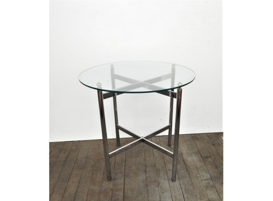 Chrome & Metal Glass Top Table (1970)