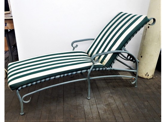 Green Aluminum Framed Patio Chaise Lounge