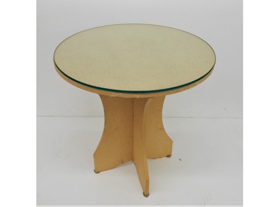 Composite Board Table W/ Glass Top