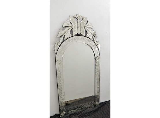 Venetian Glass Art Deco Etched Mirror