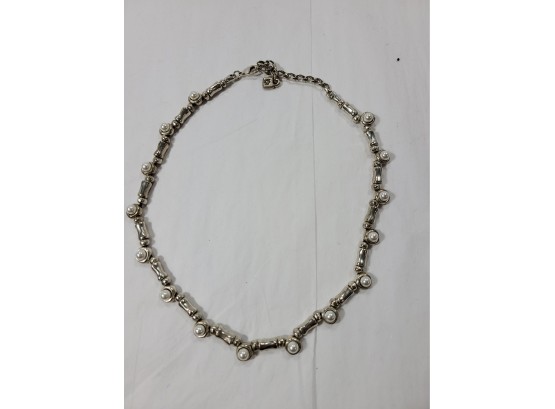 Uno De 50  Silver Necklace W/ Pearls