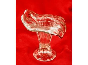 Antique Sterling Silver Overlay Glass Flared Vase