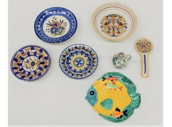 Lot Of Vintage Faience Decorated Pottery