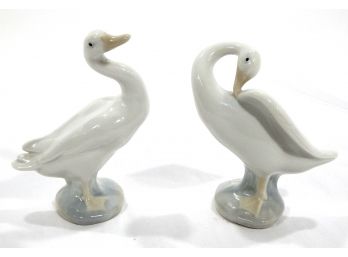 Pair Vintage LLADRO Duck Porcelain Figurines