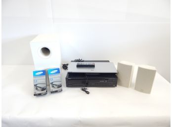 Yamaha 5 Disc Player & Samsung 3D Blu-ray & Three Speakers