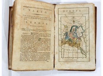 Antique 1794 J. Morse Geography Book With Maps Leather