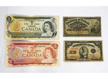 Vintage Canada Currency Lot Including Fractional