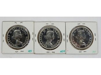Lot 3 Proof Like Silver Dollars Canada 1957, 1958, 1959 Mint