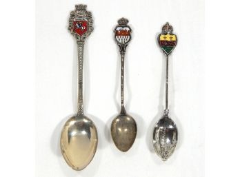 Lot 3 Antique Sterling Souvenir Spoons - Germany, Canada