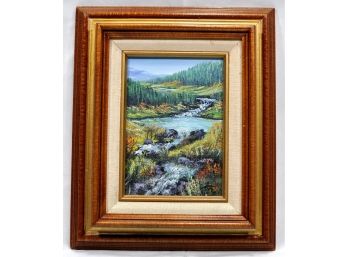 Small Framed Oil Landscape Painting Signed