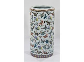 Beautiful Asian Umbrella Stand With Colorful Butterflies