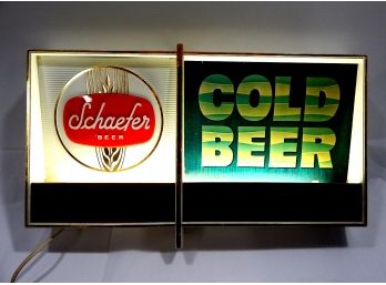 Vintage Electric Schaefer Beer Advertisement Sign