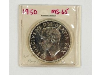 1950 Silver Dollar Canada Mint