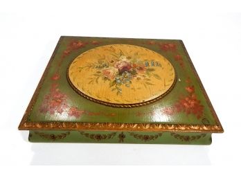 Vintage Large Hand Painted Wooden Box