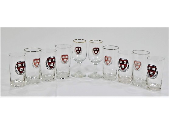 Lot Of 10 Vintage Harvard Glasses