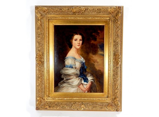 Vintage Oil Painting Of Beautiful Woman Signed