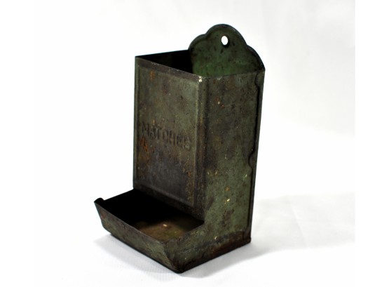 Original Antique Metal Match Holder Dispenser