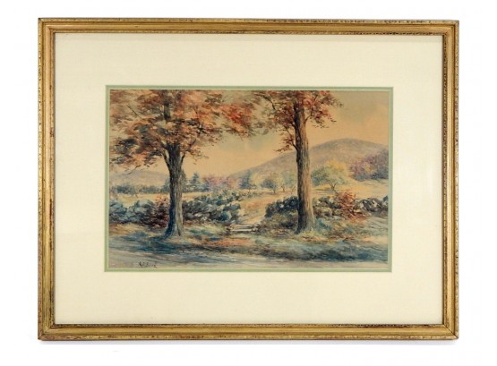 Vintage A.F. BIND Landscape Watercolor Painting